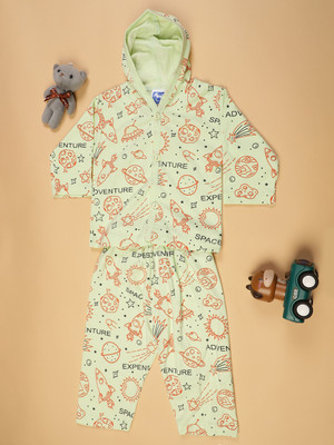 V-MART Baby Boys Casual T-shirt Pyjama(Light Green)