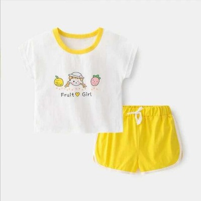 Pink Angel Baby Boys & Baby Girls Doraemon Party(Festive) T-shirt Shorts(Lemon Yellow)