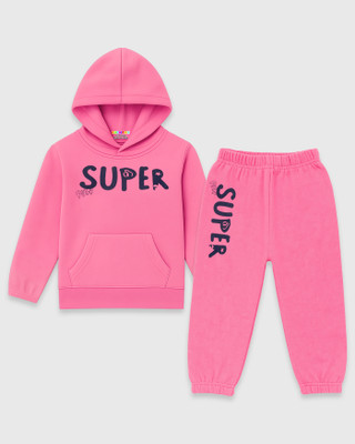 Kuchipoo Baby Girls Casual Sweatshirt Track Pants(Multicolor)