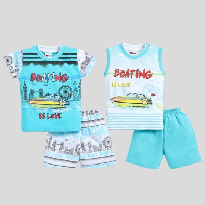 Mars Infiniti Baby Boys & Baby Girls Casual T-shirt Shorts(Blue)