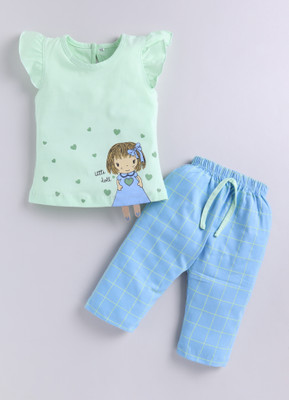 Zadmus Kids Baby Girls Casual Top Trouser(Green)