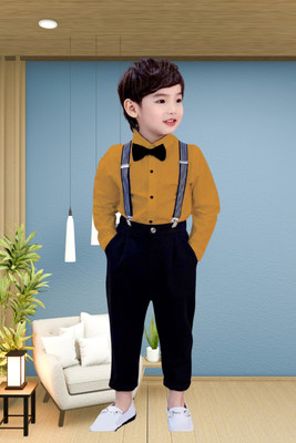 Jhrey creation Boys & Girls Party(Festive) Shirt Pant(Mustard)