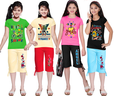 KS KOARRA Girls Casual T-shirt Track Pants(190 MULTICOLOURRS)