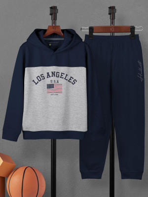 Hellcat Girls Casual T-shirt Track Pants(Navy Blue)