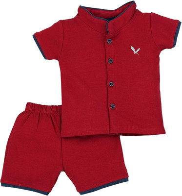 Macitoz Baby Boys Casual T-shirt Shorts(MAROON)