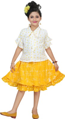 carrydreams Girls Party(Festive) Top Skirt(Yellow)