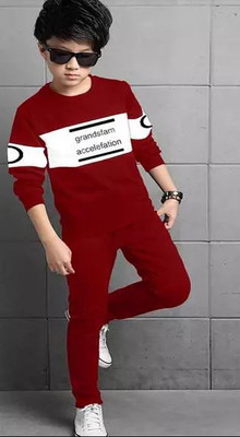 PY PINKYOU Boys Casual Sweatshirt Track Pants(Red)