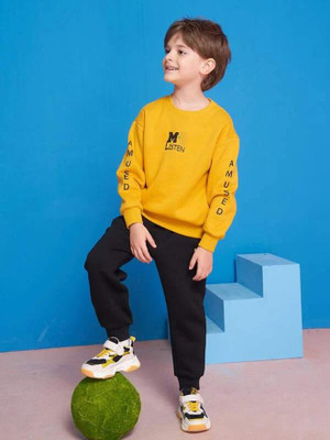 Patche Boys & Girls Party(Festive) T-shirt Track Pants(Musturd)