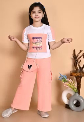 JIYAN FASHION WORLD Girls Mickey Party(Festive) Capri Top(Orenge)