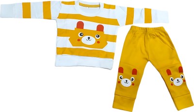 BAANDHAVIE Baby Boys & Baby Girls Casual T-shirt Pyjama(YELLOW)