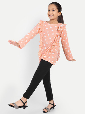 Nino Togs Baby Girls Casual Top Trouser(Peach)