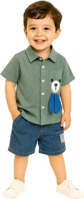 MiniMighty Baby Boys Casual T-shirt Shorts(MINT)