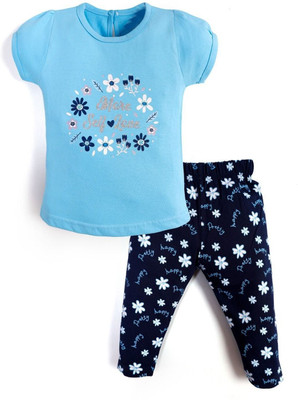 CERABI Baby Girls Casual Capri Capri(Blue)