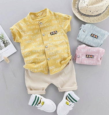 Woxaa Boys Party(Festive) Shirt Shorts(Yellow_Alpha)