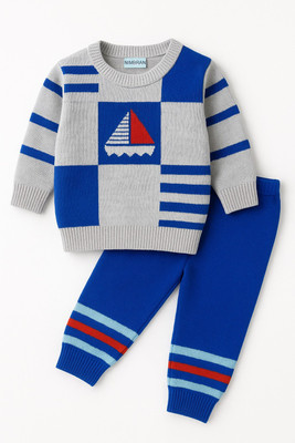 Nimbran Baby Boys & Baby Girls Casual Sweater Pyjama(Multicolor pajami suit with Grey Base Color)