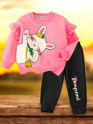 Pekham Fashion Baby Girls Casual Top Trouser(Pink)