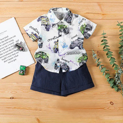 DANGAR Baby Boys Casual Shirt Shorts(JEEP_BLUE_White)