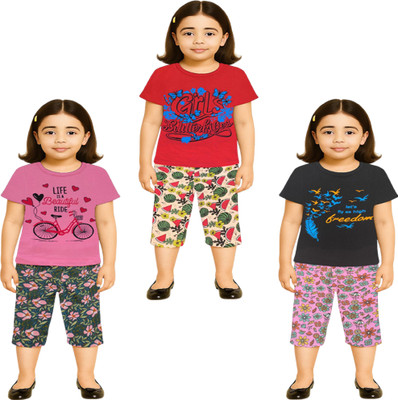 NK TRENDZ Girls Casual Pyjama Pyjama(PK-RD-BK)