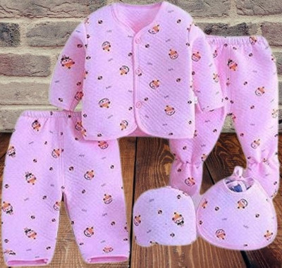 SWASUM Baby Boys & Baby Girls Casual Vest Pyjama(PINK)