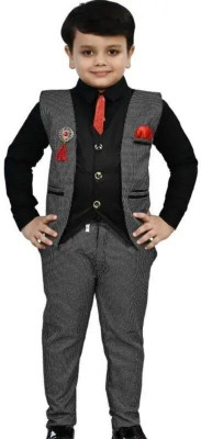 GUPTAECOMMERCE Boys Party(Festive) Waistcoat Bodysuit(CHECK)