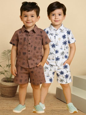 PROVOGUE Boys Casual Shorts Shirt(Multicolor9)