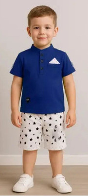 FROQUILIZ Baby Boys & Baby Girls Party(Festive) T-shirt Shorts(Blue)