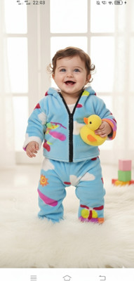 Oxipital Club Baby Boys & Baby Girls Chhota Bheem Casual T-shirt Pyjama(Multicolor, Blue)