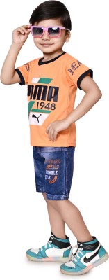 NTDFASHION Boys Party(Festive) T-shirt Pant(Orange)