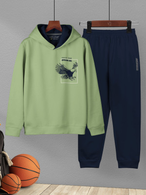 Hellcat Boys Casual T-shirt Track Pants(Green)