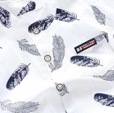 StyleDust Baby Boys & Baby Girls Casual Shirt Shorts(MORPANKH_WHITE-GREY)