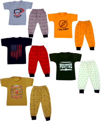 DIAMOND EXPORTER Baby Boys & Baby Girls Casual T-shirt Track Pants(multicolor)