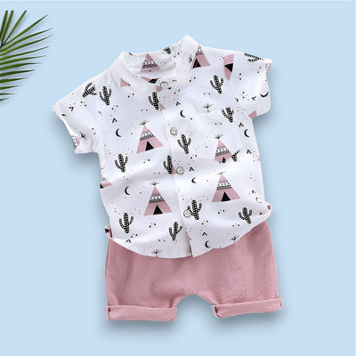 FashionFlicks Baby Boys & Baby Girls Casual Shirt Shorts(CLASSIC_PINK)