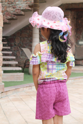 Woonie Girls Casual Top Shorts(Multicolor)