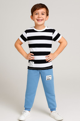 Todd N Teen Boys Casual T-shirt Track Pants(greyblack)