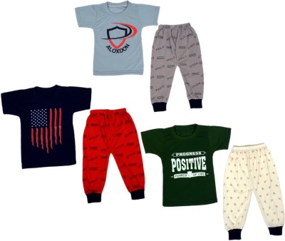 DIAMOND EXPORTER Baby Boys & Baby Girls Casual T-shirt Track Pants(Multicolor)