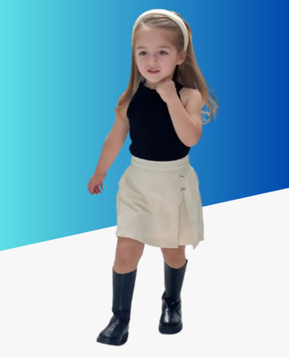 MENVVY FAB Baby Girls Party(Festive) Top Shorts(BLACK)
