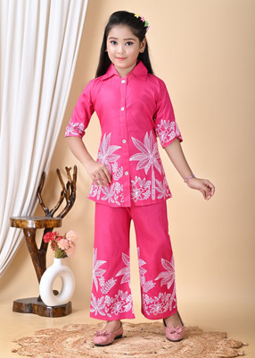 R RIMSA DRESSES Girls Party(Festive) Top Pant(Pink)
