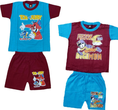 MRBB Baby Boys Casual T-shirt Track Pants(MULTICOLOR)