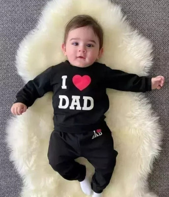 MUCARE Baby Boys & Baby Girls Casual T-shirt Pyjama(Black)