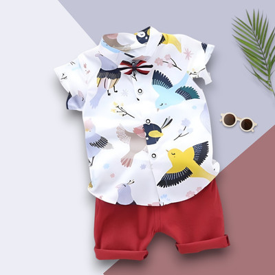 WinsKart Baby Boys & Baby Girls Party(Festive) Shirt Shorts(DOVEBIRD_WHITE_RED)