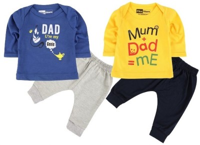 Piku Store Baby Boys & Baby Girls Casual T-shirt Pyjama(Blue)