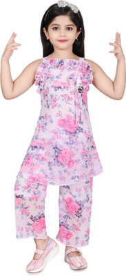 ZARTAJ Girls Party(Festive) Top Pyjama(White)