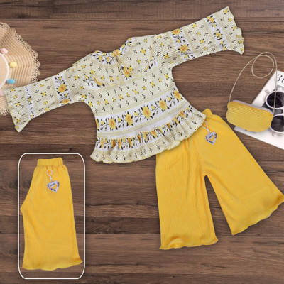 TINA DRESSES Baby Girls Casual Top Pant(Yellow)