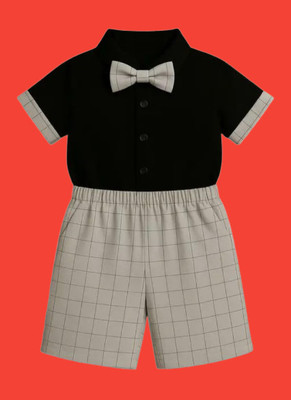 JANNIFASHION Boys Casual T-shirt Shirt, Pant(BLACK, WHITE)