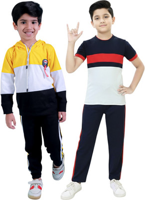 Chandrika Boys Casual T-shirt Trouser(RED_YELLOW)