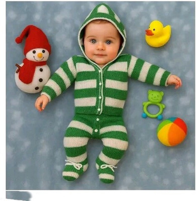 UNIQUE WAY Baby Boys & Baby Girls Casual Sweater Sweater(Green)