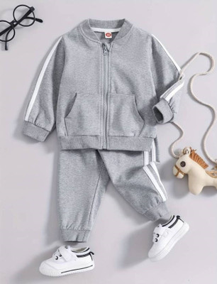 Ameeha Boys Casual Track Suit Track Suit(Grey)
