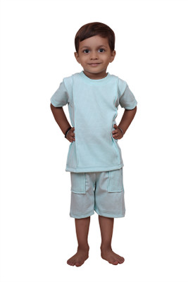 R N Enterprise Boys Casual T-shirt Shorts(Skyblue)