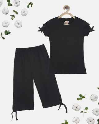 NOW OR NEVER Girls Casual Pyjama Sleepsuit(BLK)