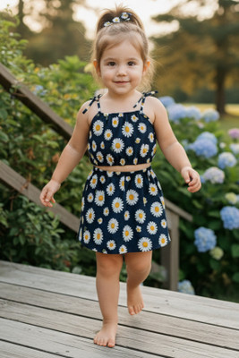 Varni Fashion Girls Party(Festive) Top Skirt(Black)